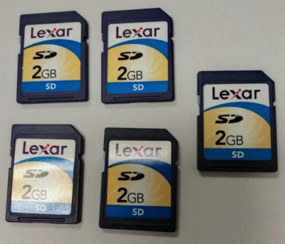 Lot Of 5x Lexar 2GB SD Camera Memory Cards