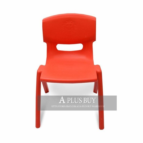 2x New Kids Toddler Plastic Chair Yellow Blue Red Green 100KG Capacity - Picture 2 of 5