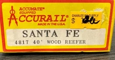 Accurail HO Kit #4817 40’ Wood Reefer Santa Fe  #35188 - NEW!