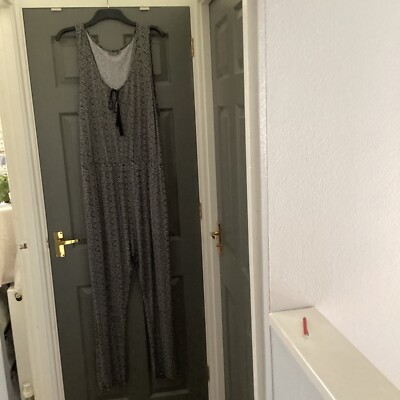 Principles Size 20 Playsuit Jumpsuit Black Cream UK