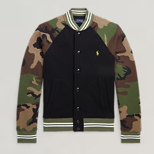 POLO RALPH LAUREN Camo Fleece Baseball Jacket Size M (10-12) - Picture 9 of 11