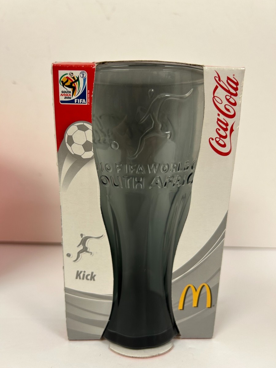 3 NEW McDonalds Coca Cola 2010 FIFA World Cup Glasses Charcoal
