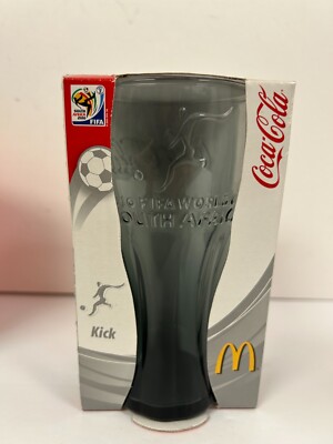 3 NEW McDonalds Coca Cola 2010 FIFA World Cup Glasses Charcoal