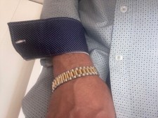 Bracciale classico in acciaio inox Misa & Co. / argento e oro - unisex