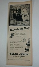 1950s Scottish Terrier Scotch Black & White Dogs Vtg Liquor Print Advertisement