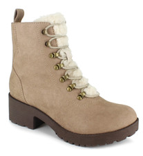 Rock And Candy Size 8m Kayden Faux Shearling Lug Sole Combat Boot