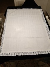 coppia Copriletto  culla cotone pizzo (12) 62x89 B13 a pair Baby Bedcover °