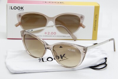 NEW THE LOOK EYEWEAR 75672-1121B420-063 AUTHENTIC SUNGLASSES READERS +2.00 52-17