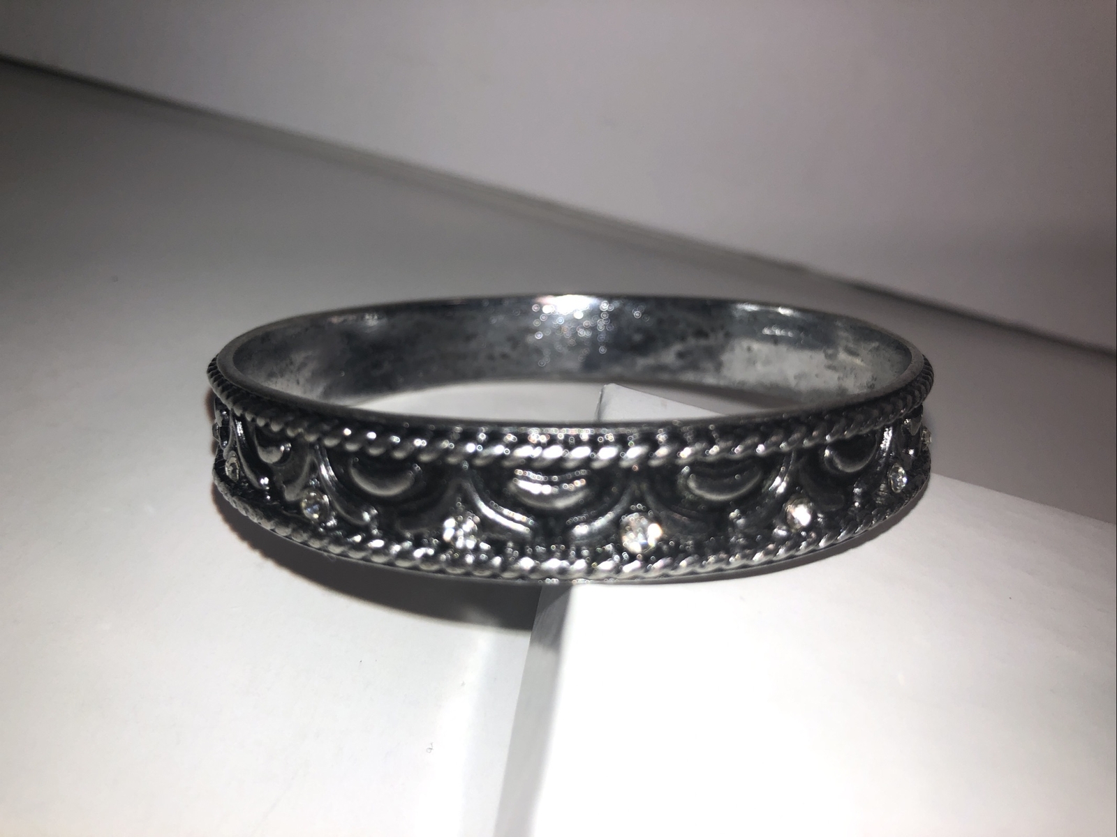 Bangle Bracelet Silver Tone Boho Statement Piece … - image 20