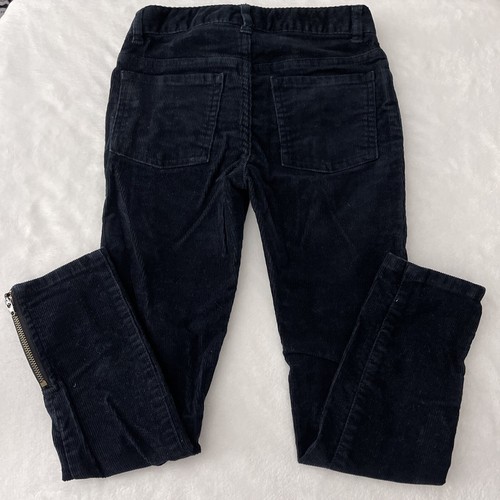 RALPH LAUREN Girls Corduroy Jeans SZ 6 Navy Skinny Fit Ankle Zippers Bridle - Picture 2 of 9