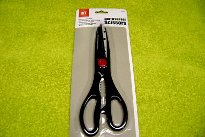MULTIPURPOSE SCISSORS STAINLESS HEAVY DUTY BLADES - PVC GRIPS NEW LOOK  