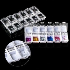 12 Grid Nail Art Tips Empty Case Rhinestone Bead Gem Decor Storage Container Box