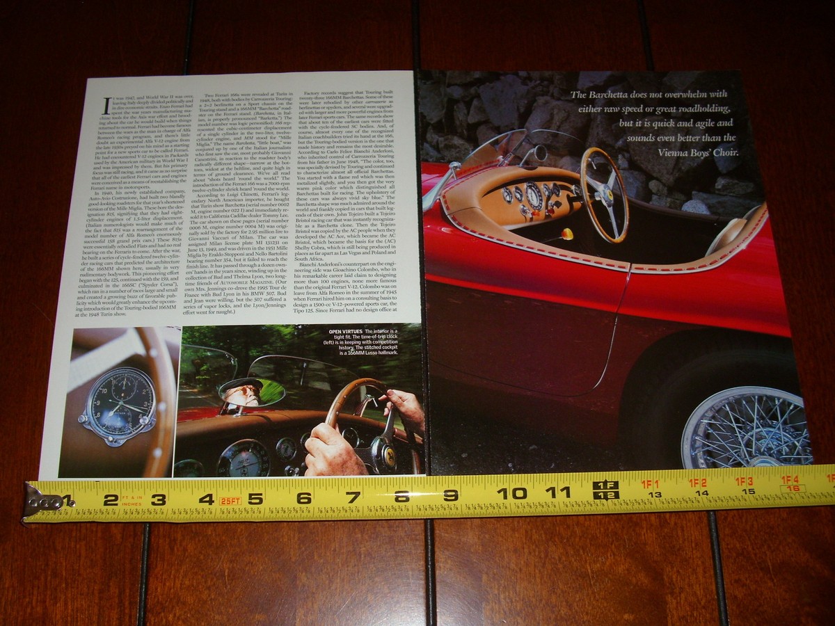 1949 FERRARI 166MM BARCHETTA ORIGINAL 2002 ARTICLE | eBay