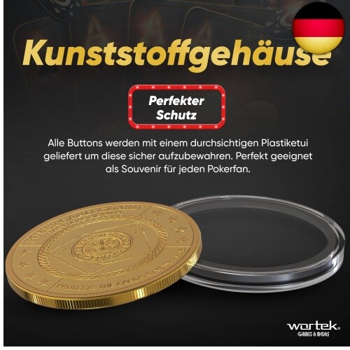 wortek Edles Poker Button Set Dealer Button Set aus Metall inkl. Schutzhülle I - Bild 7 von 7