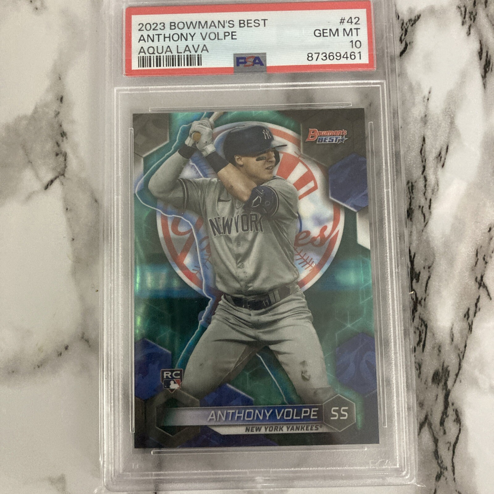 2023 Bowmans Best Anthony Volpe Aqua Lava Rookie RC /199 PSA 10 #42 Yankees Rare