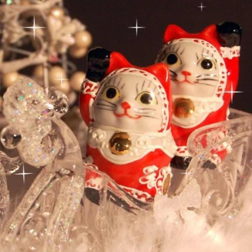 Maneki Neko Japoński lucky cat Set Santa Claus Cosplay Kutani Porcelain With 2-pokaż oryginalną nazwę Świetne oferty, klasyka