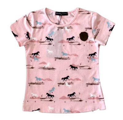 Squared & Cubed  Mädchen T-Shirt Pferd T-212-Rosa