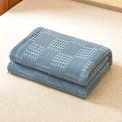 Decke Gestrickt Reine Baumwolle Atmungsaktiv Decken Antistatisch Dünn Für Sommer Neu - Bild 7 von 18