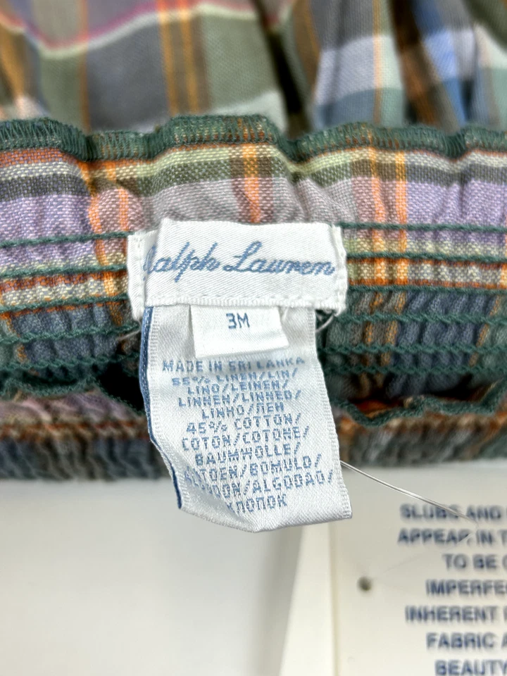 Vestido a Cuadros Polo Ralph Lauren Bebé Niña 2 Piezas Lino Algodón - Multicolor - Foto 3 de 3