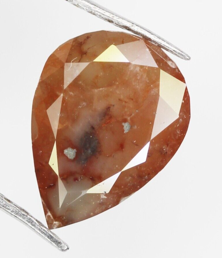 1.96 Ct Natural Loose Pear Diamond Grey- Brown Color Pear Cut 