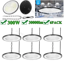 6 Pack 300W Led UFO High Bay Light 300 Watts Commercial Factory Warehouse Light