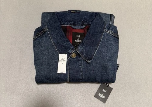 GAP x Stranger Things Icon Denim Jacket Flannel Lined True Indigo NWT Small - product listing photo