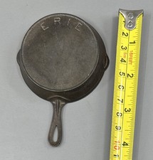 RARE ANTIQUE ERIE PRE GRISWOLD CAST IRON SKILLET TOY SALESMAN SAMPLE 4
