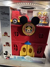 Disney Mickey Mouse Firehouse Set Light Sound Fire Truck Donald Duck NIB.
