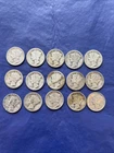 Lot of 15 Mercury Dimes, 90% Silver!