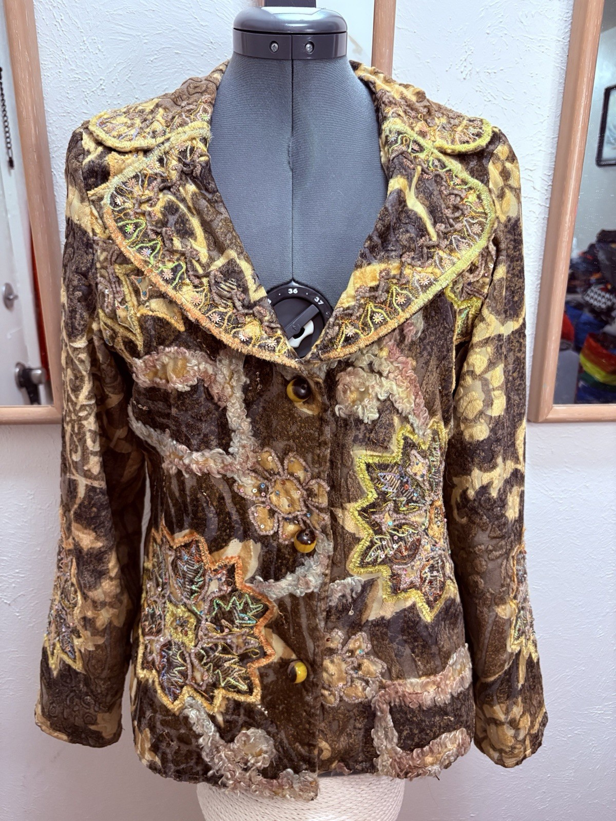 Sandy Starkman Women's Jacket Small Earthy Floral… - image 1