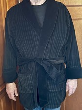 Vintage 90s Charles Goodnight Velvet Smoking Jacket Robe Sz L