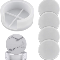 Silikonformen Set 4 Stueck Rund Harzguss Epoxidharz Untersetzer Giessformen