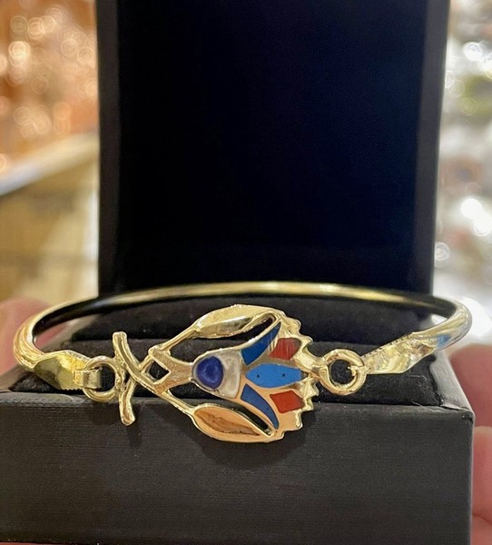 Alternate view of Lotus Flower Bracelet Handcrafted Gold-plated Elegant Modern