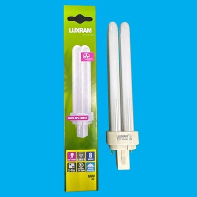 2x 26W LUXRAM G24d-3, 2 Pin, Low Energy CFL Glühbirne 4000K kaltweiß PL Lampe