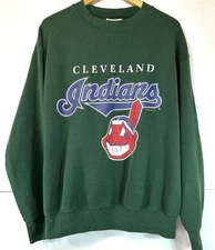 Cleveland Indians baseball logo forest green Crewneck Sweatshirt KV40587