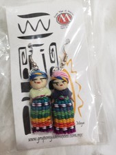 NEW Handmade Mexican Worry Doll Earrings - Fabric - Aretes de Mu ecas