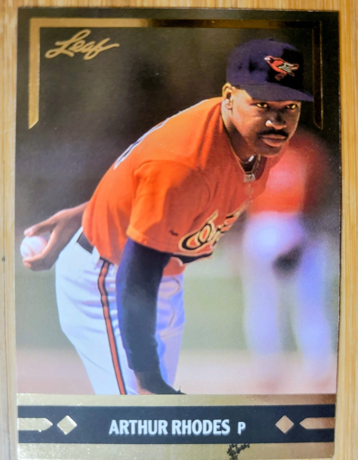 1991 Leaf - Gold Leaf Rookies Arthur Rhodes #BC6 (RC) *ink Dots* Under P 