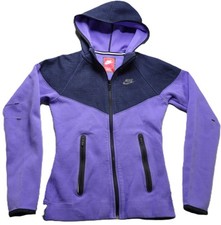 Nike Tech Fleece Windrunner Hoodie Women XS Purple Black Full Zip Jacket 617152