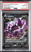 2020 POKEMON SWORD & SHIELD VIVID VOLTAGE #106 DRAPION V PSA 10