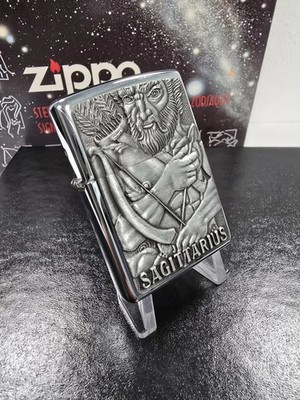 ORIGINAL Zippo Feuerzeug BARRETT SMY. ZODIAC SAGITTARIUS Chrom poliert 1997 NEU