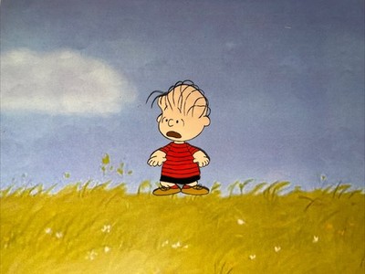 PEANUTS animation Cel Production Art Charles Schulz Comic Strips Linus Vtg I7
