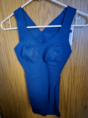 Evelyn & Bobbie The Defy Bra Tank Wireless No Padding Lagoon Blue Sz  XSmall 