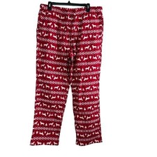 NEW J. Crew Flannel Pajama Print Men s Red Fair Isle Dog Print Sz L