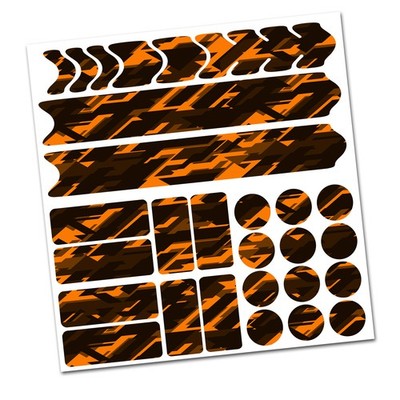 28 Teiliges Set Fahrrad Rahmen Schutzfolie Aufkleber MTB Future Neon Orange V2