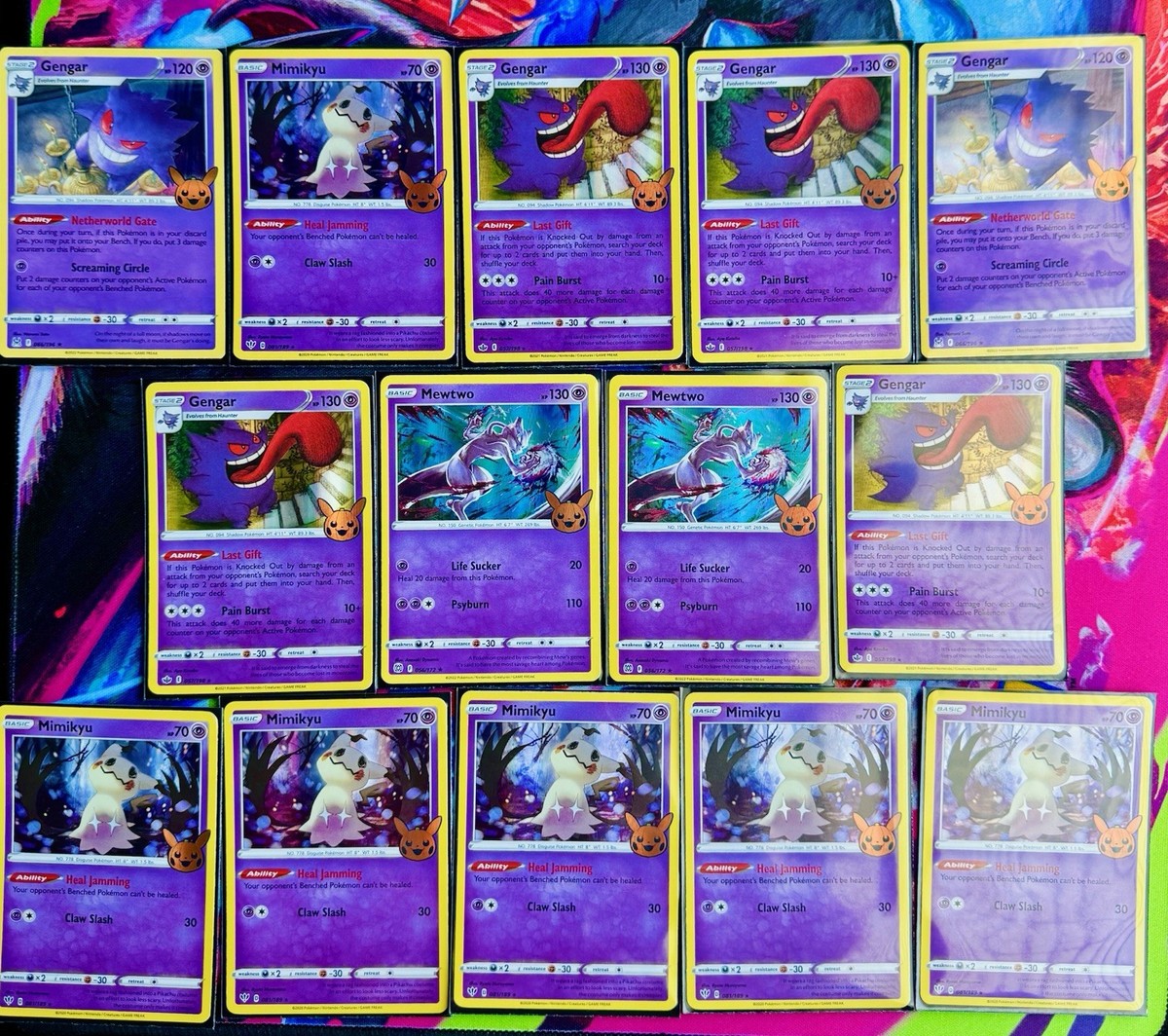 Gengar, Mimikyu, Mewtwo Holo Pokemon cards | eBay