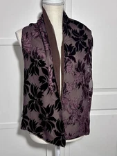 Original Cejon Scarf - Brown Floral Print, Satin Texture