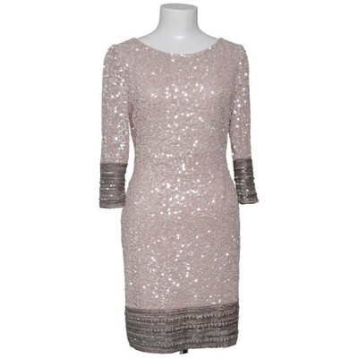 Scala, Cocktailkleid, Größe: 36, Beige/Silber, Polyester, Print, Damen #PFe