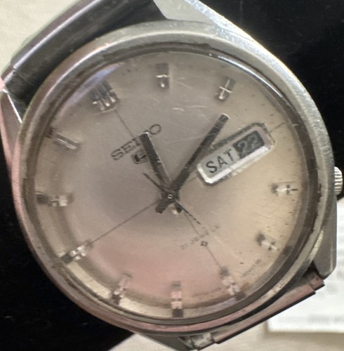 Seiko 5 Sports 8020 Stainless Running Men's Watch Speidel Silver Band 1960’s