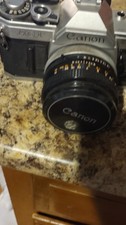 Canon AE-1 SLR Film Camera Black Silver with FD 50mm 1:1.8 Lens