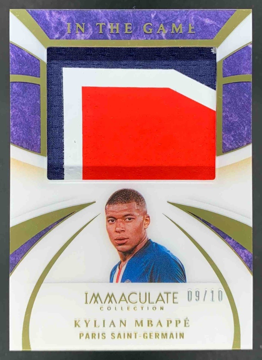Kylian Mbappe 2020-21 Panini Immaculate In the Game Match Worn Patch /10